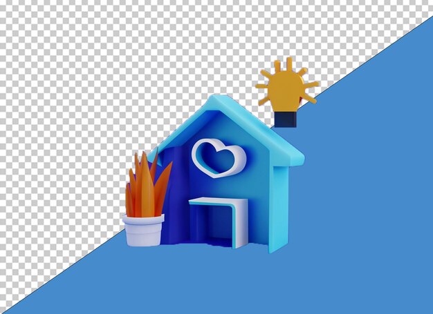 Cute 3d home png