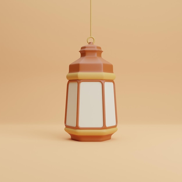 PSD cute 3d lantern for ramadan kareem