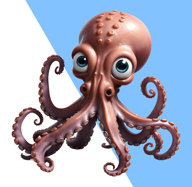 Cute 3d octopus cartoon