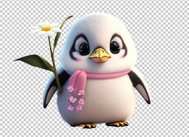 Cute 3d penguin model generative ai