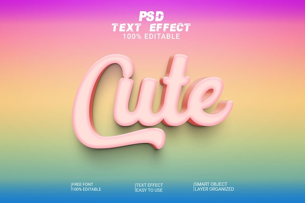 Cute 3d psd text effect style