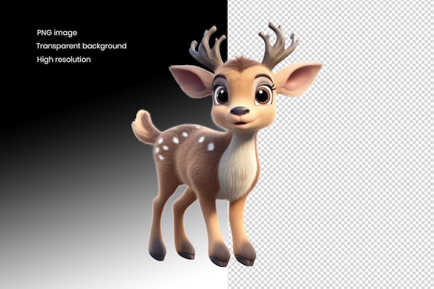 PSD cute 3d reindeer animation magic