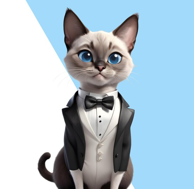 PSD cute 3d siamese cat