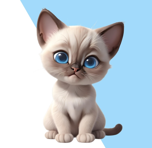 Simpatico gatto siamese 3d