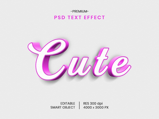 Cute 3d text effect