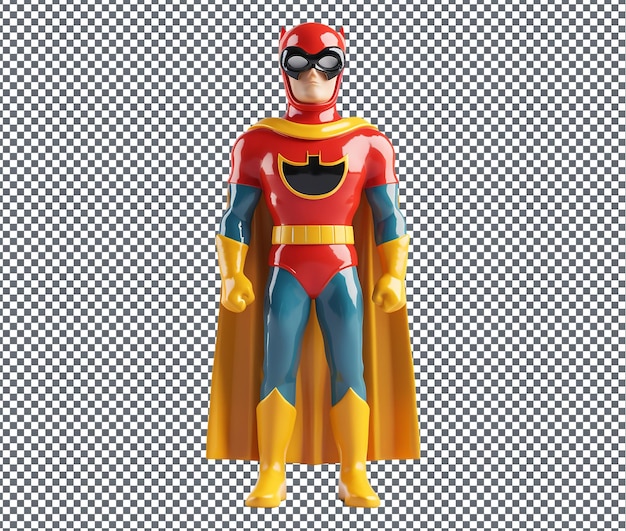 Cute action figure super villain isolated on transparent background