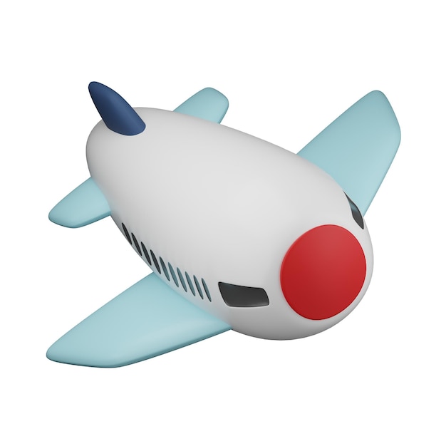 cute air plane 3d icon transparent background