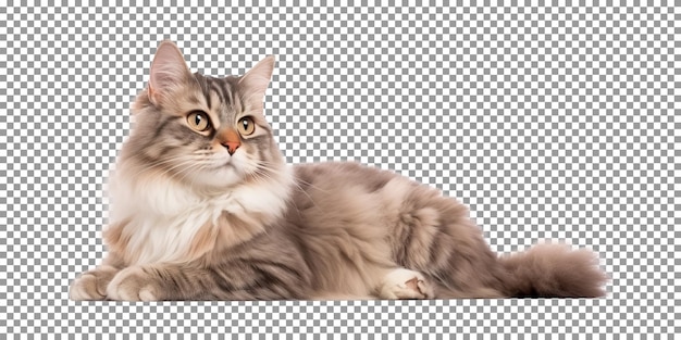 Симпатичная американская порода кошек бобтейл изолирована на прозрачном фоне