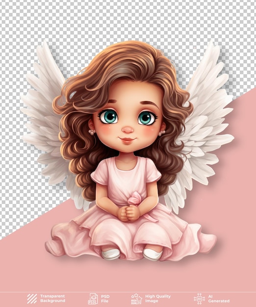 PSD cute angle on transparent background