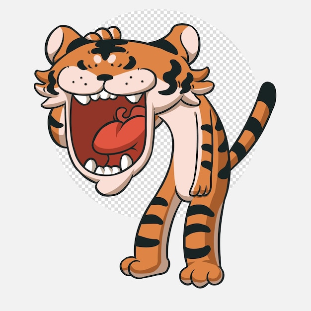 PSD cute animal tiger animal cartoon character