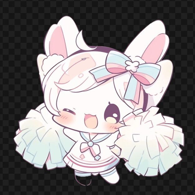 PSD a cute anime girl with a bow and a bow