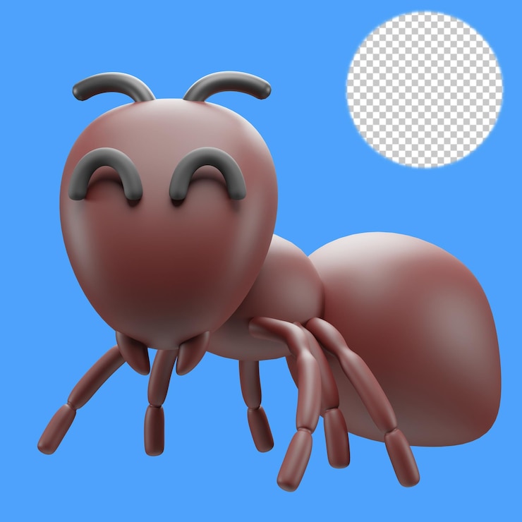 PSD cute ant 3d illustration