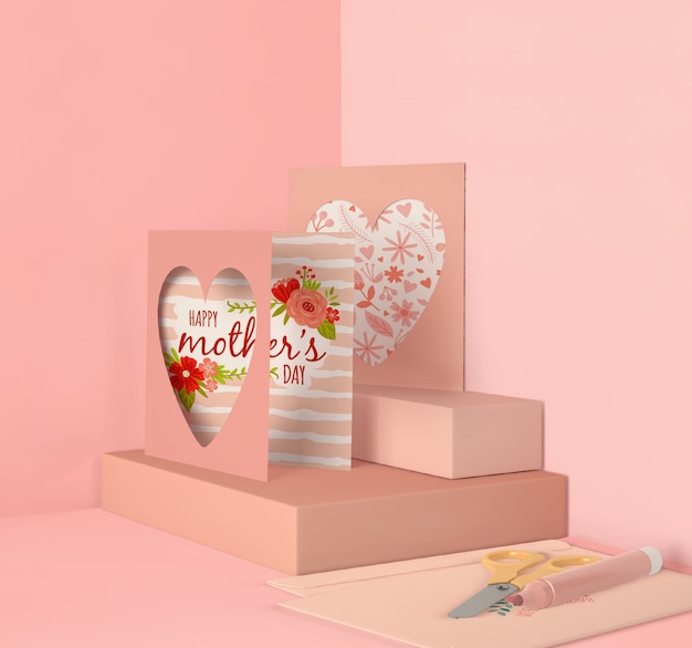 Cute arrangement for mother's day mock-up