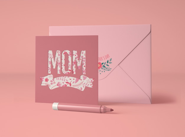 PSD simpatico assortimento per la festa della mamma con la carta