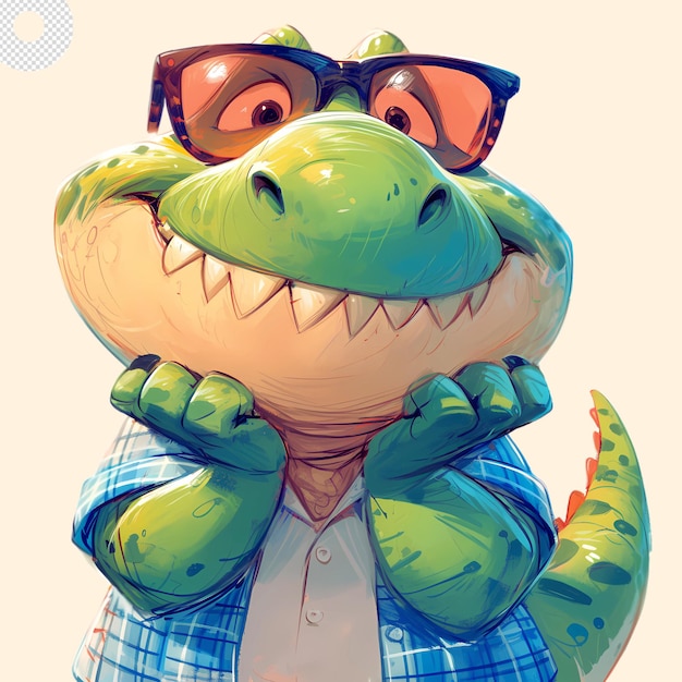 PSD cute baby dino cartoon character