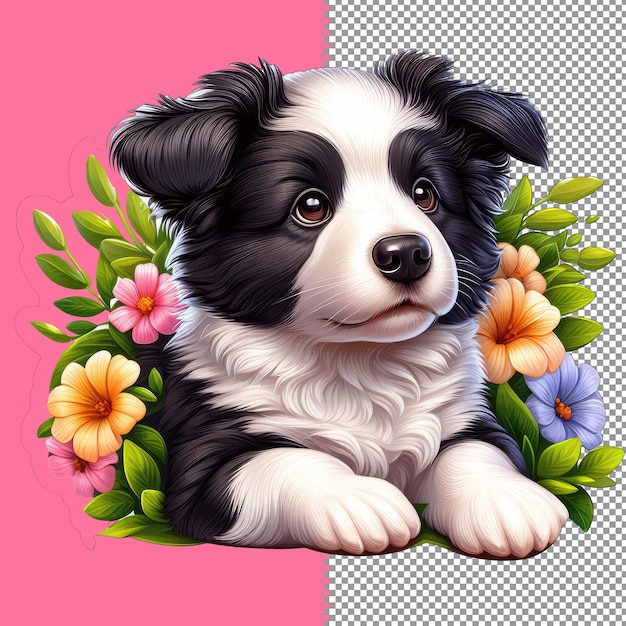 PSD cute baby dog vector for kids png