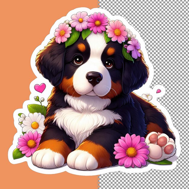 PSD cute baby dog vector for kids png