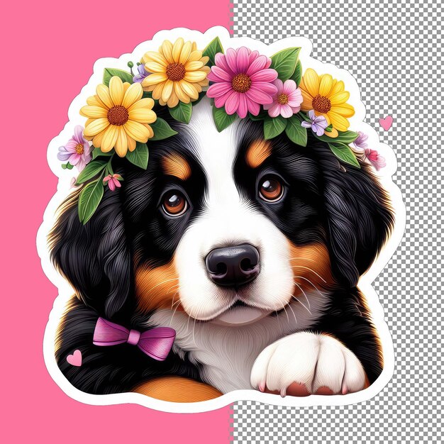 PSD cute baby dog vector for kids png