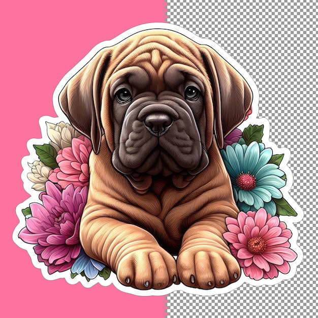 PSD cute baby dog vector per bambini png