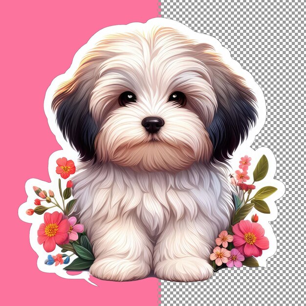 PSD cute baby dog vector for kids png