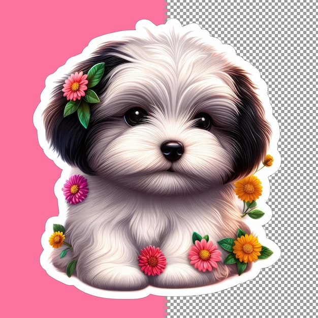 PSD cute baby dog vector for kids png