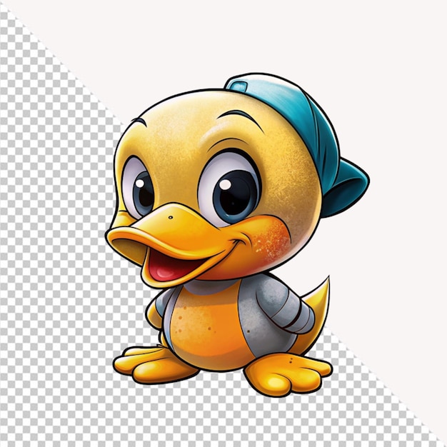 PSD cute baby duck on transparent background