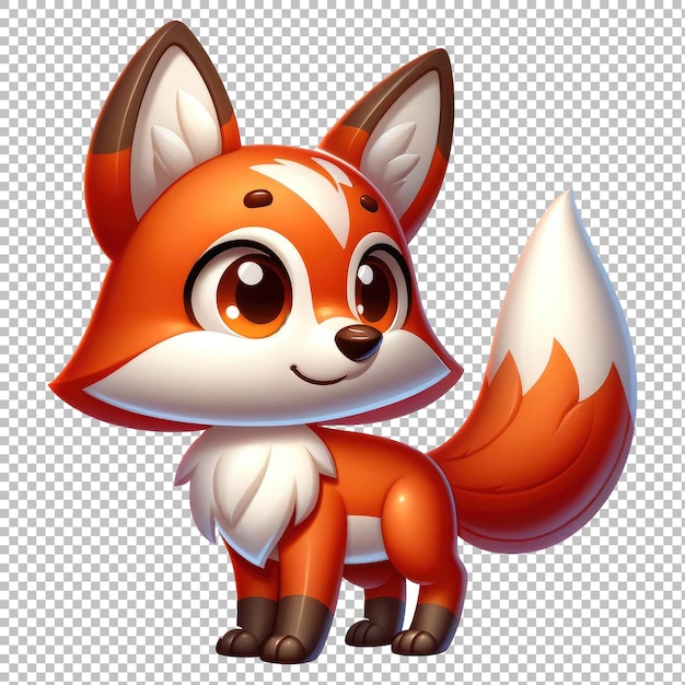 PSD cute baby fox clipart 3d cartoon fox png