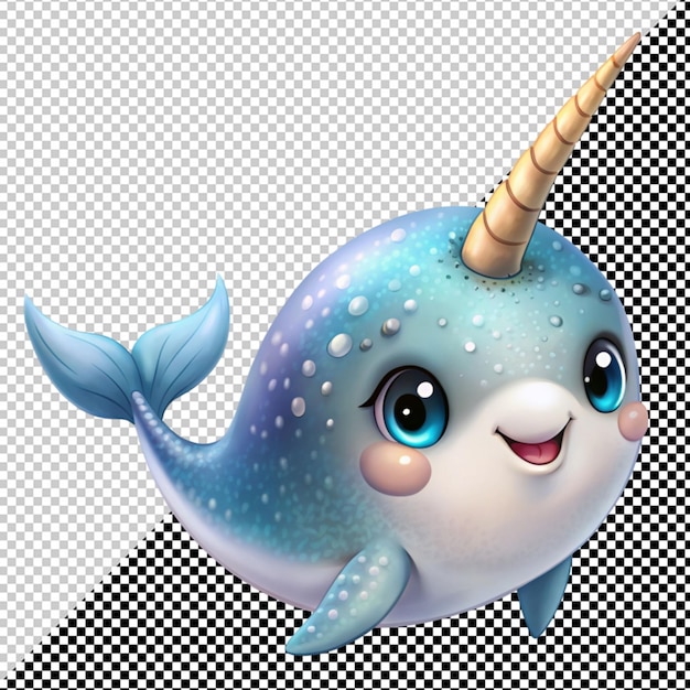 PSD cute baby narwhal