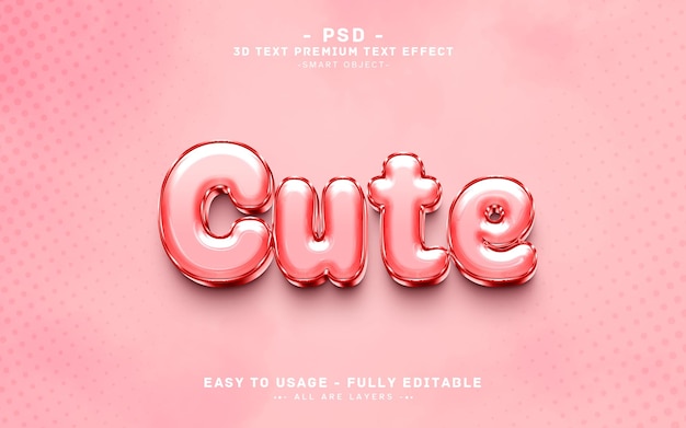 Cute Balloon Text Effect PSD