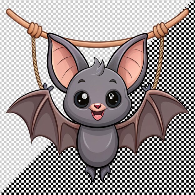 PSD cute bat on transparent background