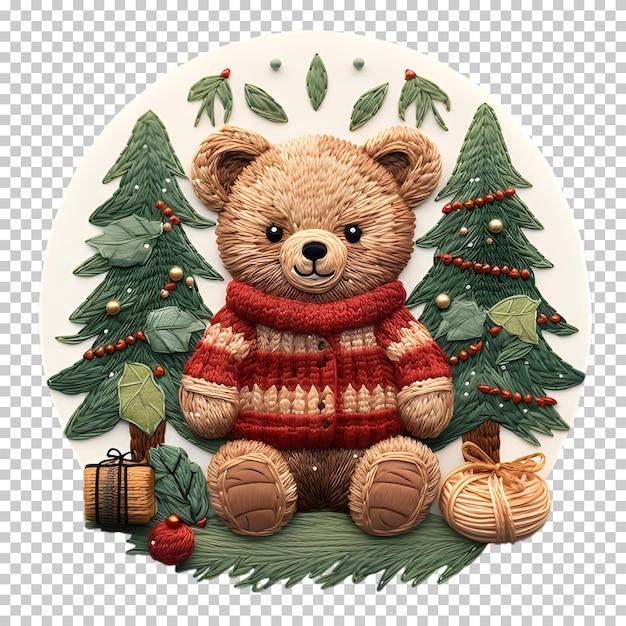 PSD cute bear illustration isolated on transparent background