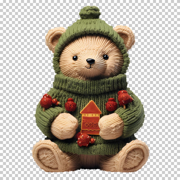 PSD cute bear illustration isolated on transparent background