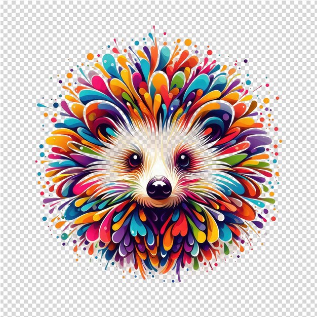 PSD un orso carino con occhi colorati e un disegno colorato