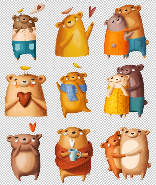 PSD Милые медведи в любви