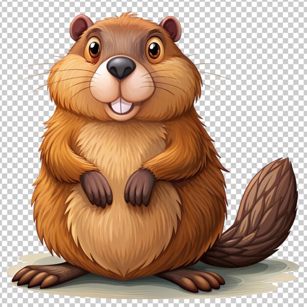 PSD cute beaver on transparent background