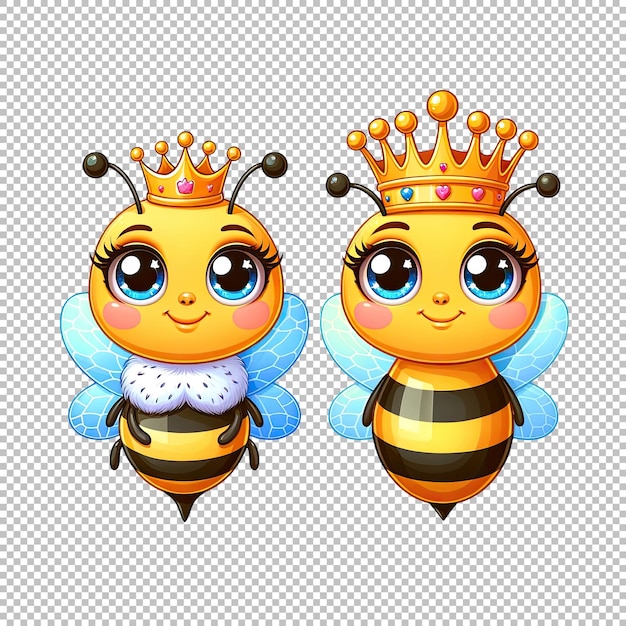 PSD cute bee couple cartoon