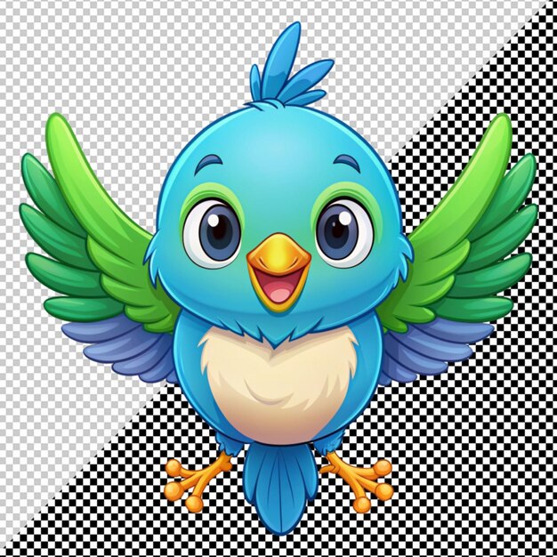 PSD cute bird on transparent background