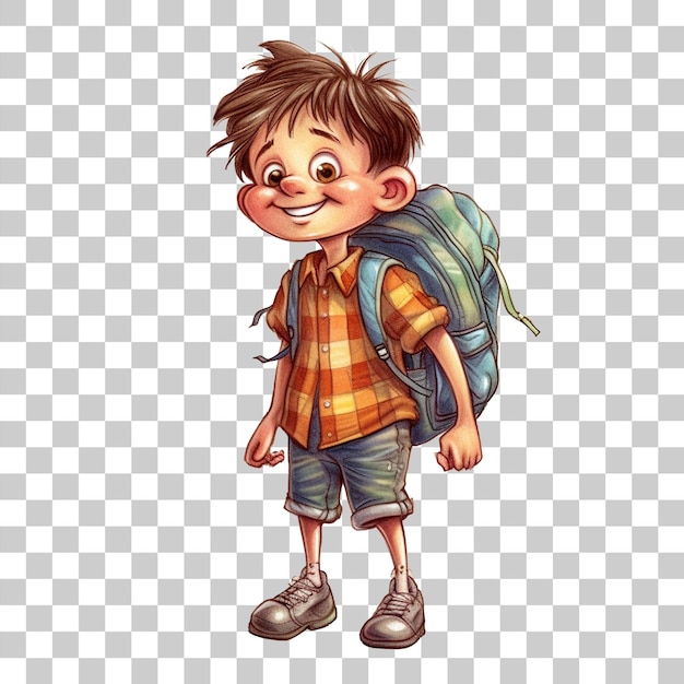 PSD cute boy back to school