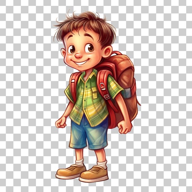 PSD cute boy back to school