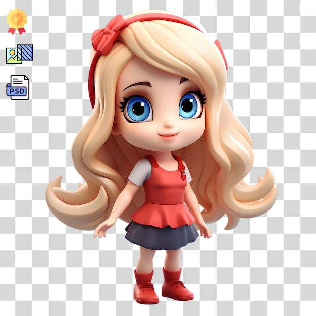 PSD cute boy girl cartoon transparent background