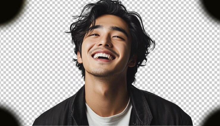 PSD 透明な背景の笑顔の可愛い男の子