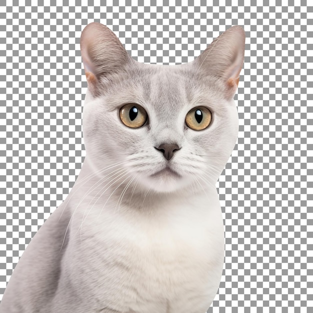 PSD 透明な背景に分離されたかわいいブルミラ品種猫