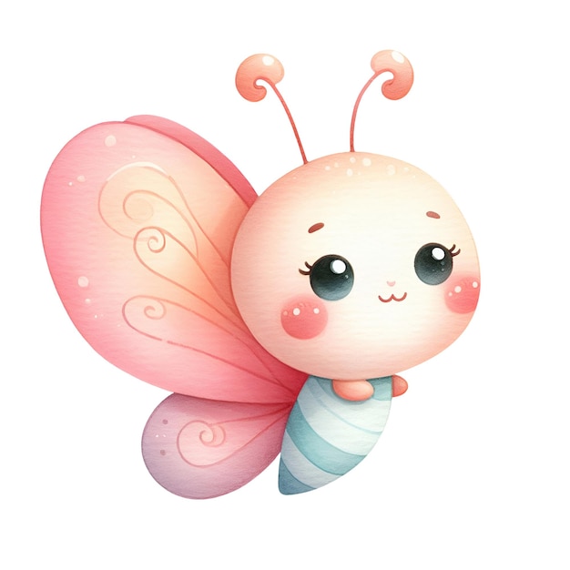 Cute butterfly isolated on transparent background ai