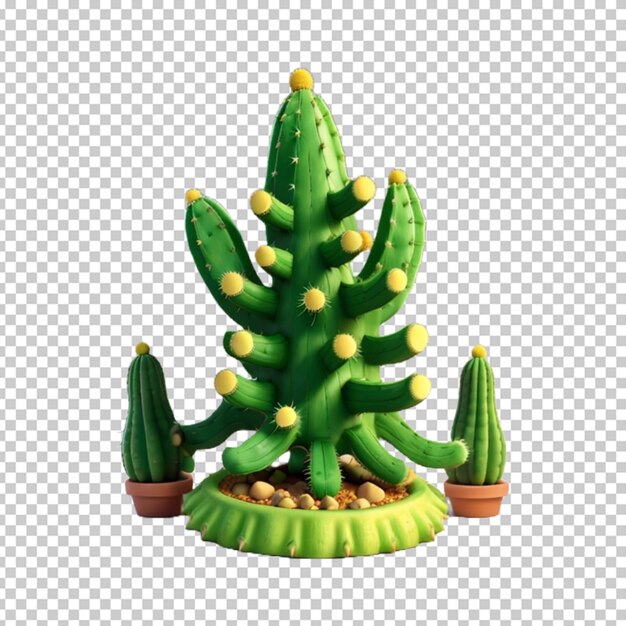 PSD cute cactus plant png