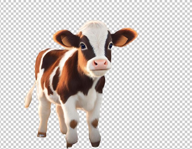 PSD cute calf isolated on transparent background