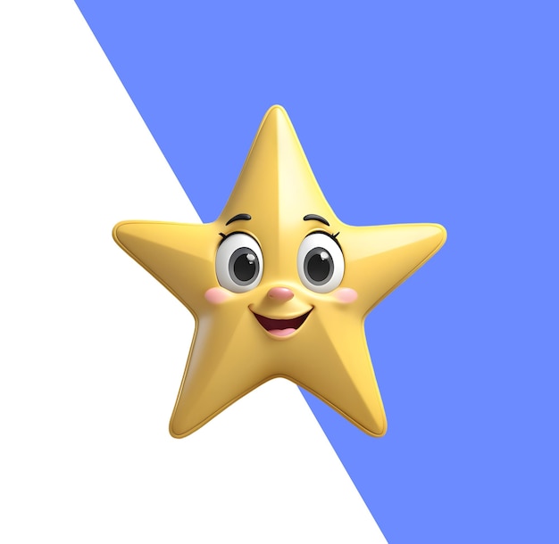 Cute cartoon 3d happy star