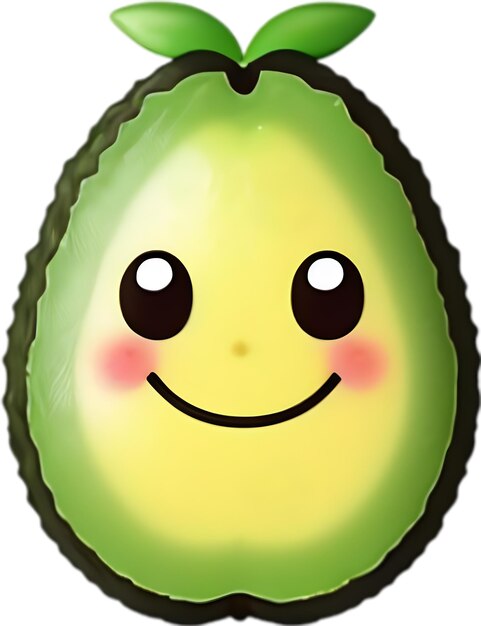 PSD cute cartoon avocado icon