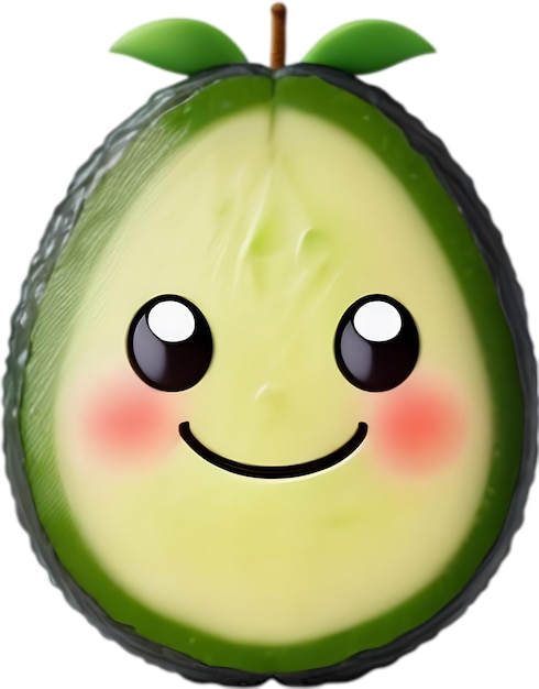 PSD cute cartoon avocado icon