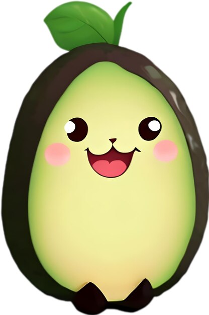 PSD cute cartoon avocado icon