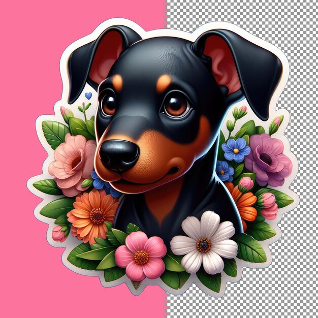 PSD cute cartoon baby dog drawing png